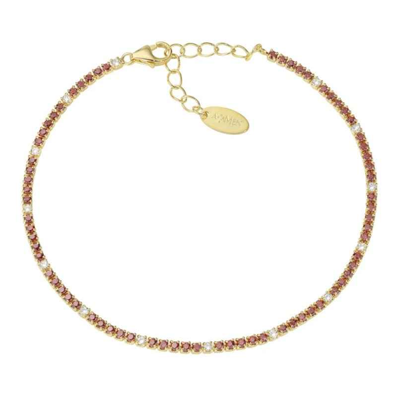 BRACCIALE DORATO ZIRCONI ARANCIONI E BIANCHI AMEN
