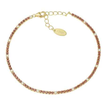 BRACCIALE DORATO ZIRCONI ARANCIONI E BIANCHI AMEN BT1GARB17 Amen