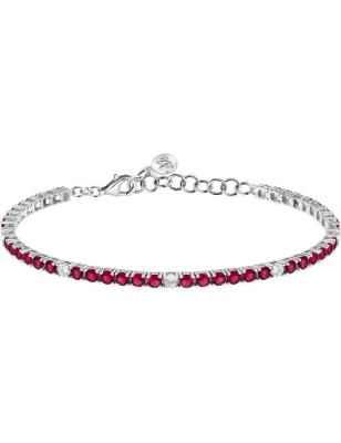 BRACCIALE TENNIS ZIRCONI ROSSI E BIANCHI DONNA MORELLATO 