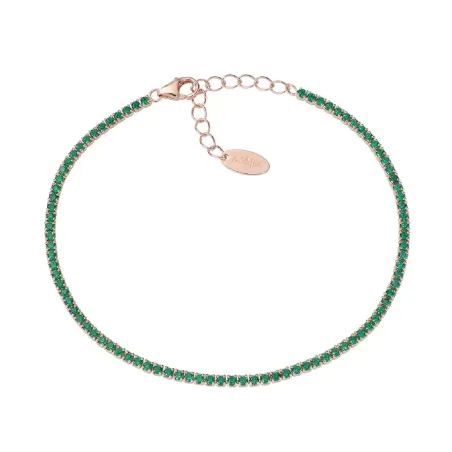 BRACCIALE TENNISMANIA ROSE ZIRCONI VERDI DONNA AMEN BT1RVE17 Amen