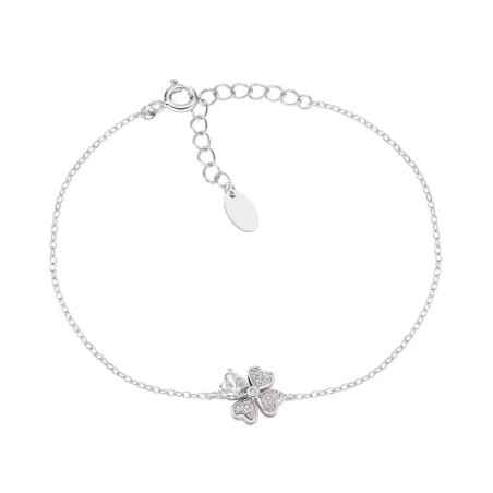 BRACCIALE QUADRICUORE ZIRCONI BIANCHI DONNA AMEN  BRQUBB Amen