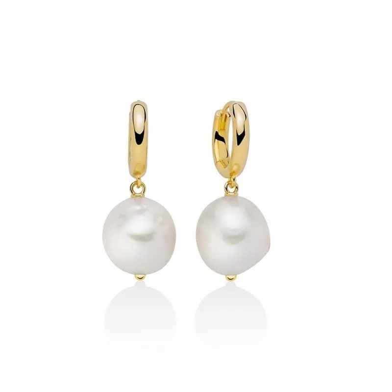 ORECCHINI CERCHIETTI PERLE DORATO GIOCHI DI PERLE DONNA MILUNA