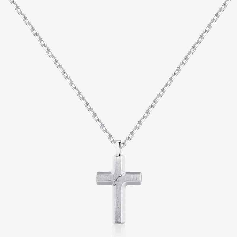 COLLANA CROCE SATINATA BACKLINER UOMO BROSWAY 