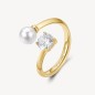 ANELLO AFFINITY PERLA ZIRCONE M14 PVD ORO BROSWAY