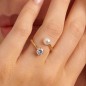 ANELLO AFFINITY PERLA ZIRCONE M14 PVD ORO BROSWAY