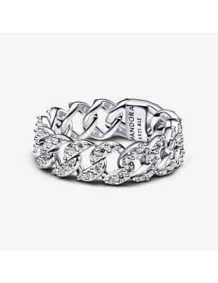 ANELLO CATENA MAGLIA CUBANA PAVE' MIS.50 DONNA PANDORA  193557C01-50 Pandora