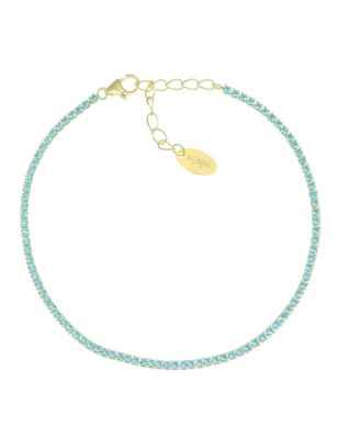 BRACCIALE TENNISMANIA DORATO ZIRCONI AZZURRI DONNA AMEN BT1GAZ17 Amen