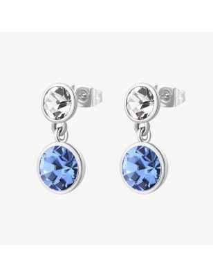 ORECCHINI PENDENTI CRISTALLI LIGHT SAPPHIRE SYMPHONIA BROSWAY BYM174 Brosway
