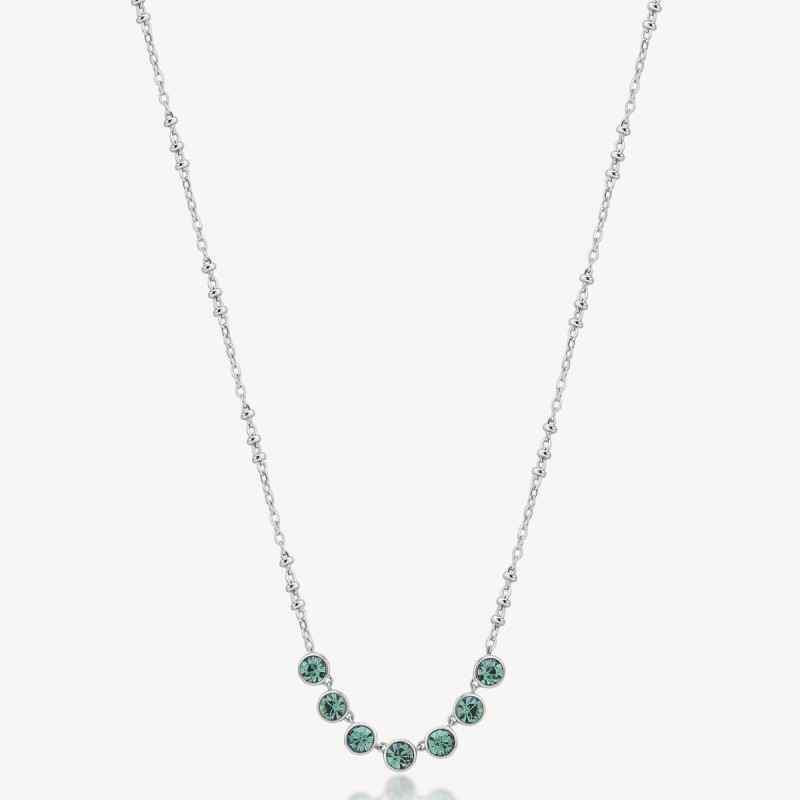 COLLANA SYMPHONIA ACCIAIO E CRISTALLI VERDI BROSWAY
