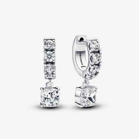 ORECCHINI CERCHI PUNTO LUCE E PAVÈ DONNA PANDORA TIMELESS 293547C01 Pandora