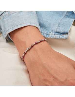 BRACCIALE ACCIAIO E RADICE DI RUBINO PRIAM UOMO BREIL  TJ3646 Breil