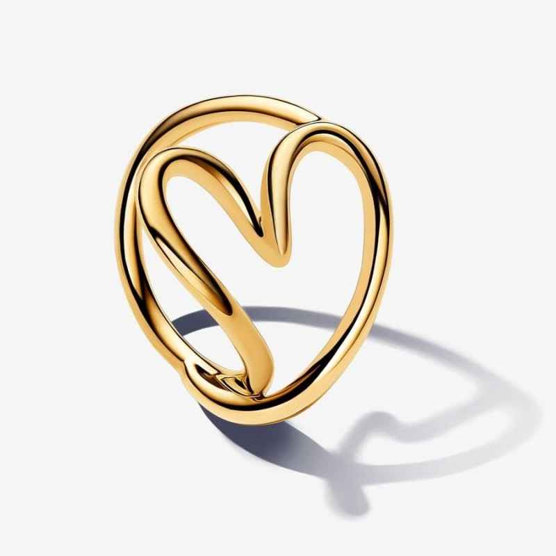 ANELLO CUORE LINEA SINUOSA MIS.56 PLACCATO ORO DONNA PANDORA 