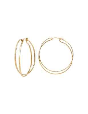 ORECCHINI CERCHIO DOPPIO COLOR ORO LIGHTLINE DONNA BREIL  TJ3676 Breil