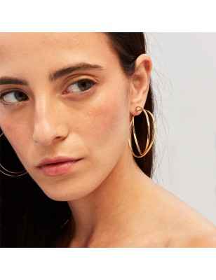 ORECCHINI CERCHIO DOPPIO COLOR ORO LIGHTLINE DONNA BREIL 