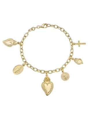 BRACCIALE DORATA SACRO CUORE MULTICHARM DORATO DONNA AMEN