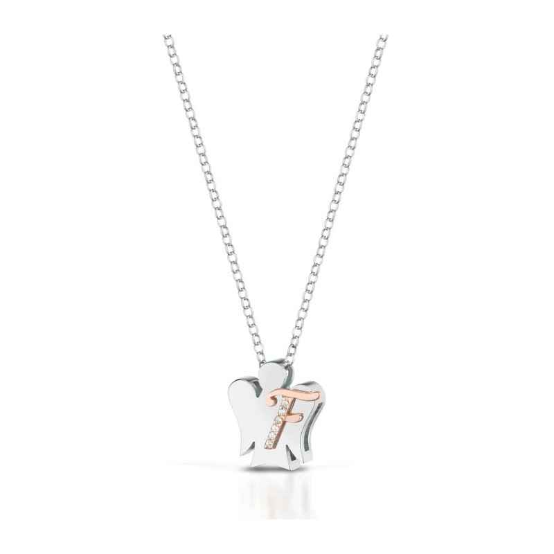 COLLANA ANGELO CON LETTERA F DONNA ROBERTO GIANNOTTI 