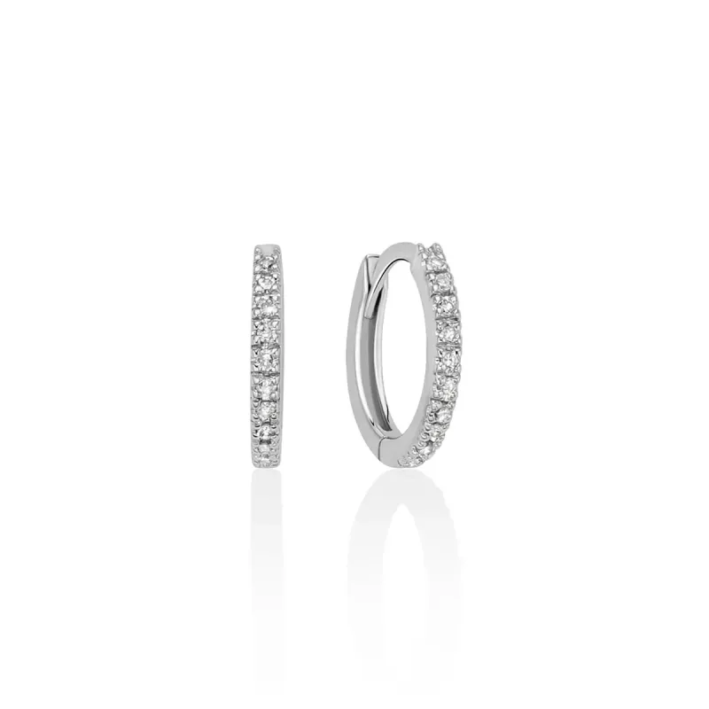 ORECCHINI CERCHIO DIAMANTI ORO BIANCO 10MM DONNA MILUNA I DIAMANTI ORECCHINI CERCHIO DIAMANTI ORO BIANCO 10MM DONNA MILUNA I DIAMANTI