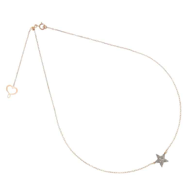 COLLANA 18KT STELLA POLVERE DIAMANTI CROMO DONNA MAMAN ET SOPHIE  COLLANA 18KT STELLA POLVERE DIAMANTI CROMO DONNA MAMAN ET SOPHIE