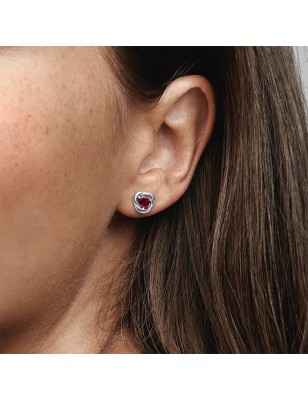 ORECCHINI CERCHI ETERNI ROSSO SCURO GENNAIO DONNA PANDORA