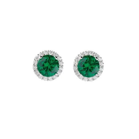 ORECCHINI DIAMOND ZIRCONE TONDO VERDE DONNA AMEN  ELUBOBBVZ Amen