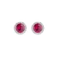 ORECCHINI DIAMOND ZIRCONE TONDO RUBINO DONNA AMEN