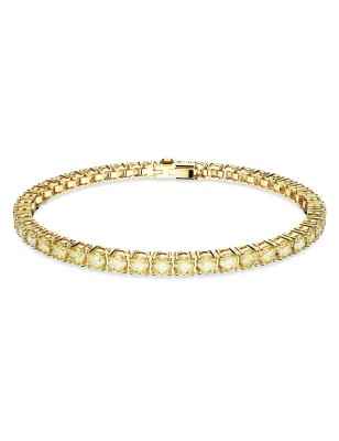 BRACCIALE TENNIS GIALLO TAGLIO TONDO M SWAROVSKI