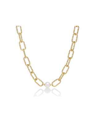 COLLANA ARGENTO DORATO PERLA DONNA MILUNA LE PERLE PCL6070G MILUNA