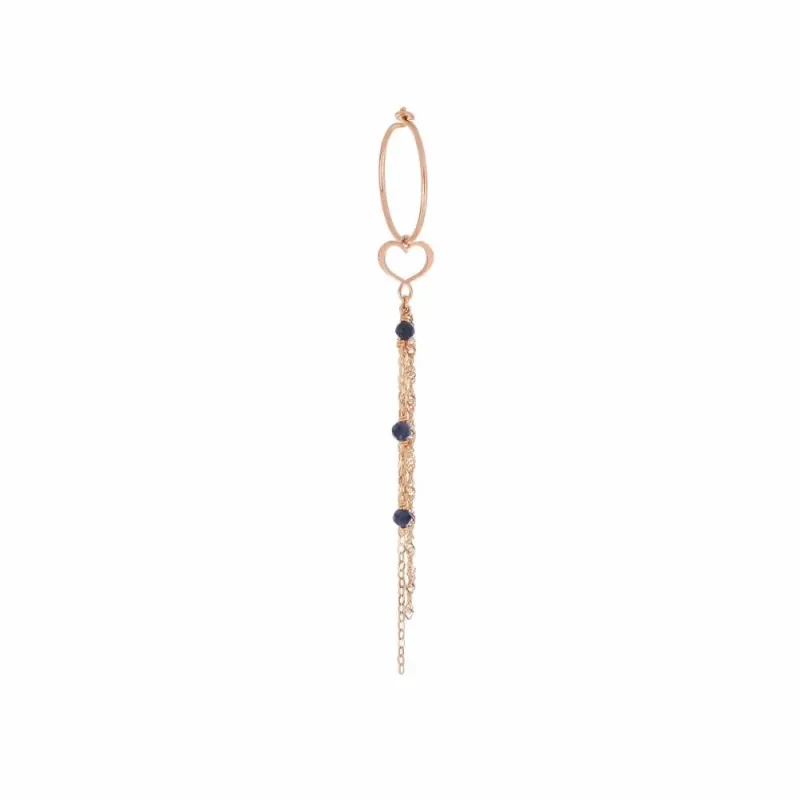 MONORECCHINO LUNGO 18KT CON ZAFFIRI BLU DONNA MAMAN ET SOPHIE