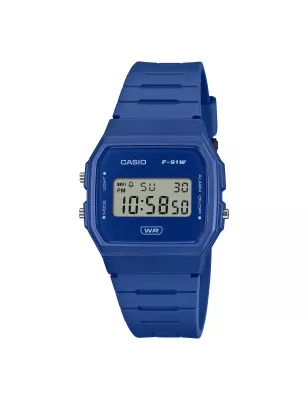 OROLOGIO LCD DIGITALE BLU UOMO-DONNA CASIO VINTAGE F-91WB-2A1EF Casio