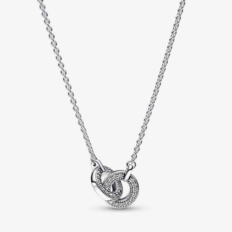COLLANA CERCHI INTRECCIATI PAVE' DONNA PANDORA COLLANA CERCHI INTRECCIATI PAVE' DONNA PANDORA