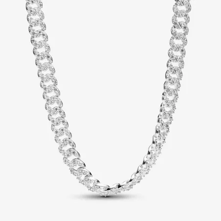 COLLANA CON MAGLIA CUBANA E PAVE' DONNA PANDORA  393161C01-45 Pandora