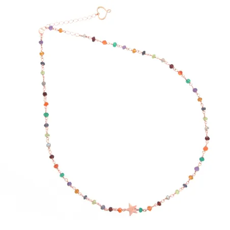 GIROCOLLO CON PIETRE MULTICOLOR E STELLA IN LASTRA MAMAN ET SOPHIE RP003MU MAMAN ET SOPHIE
