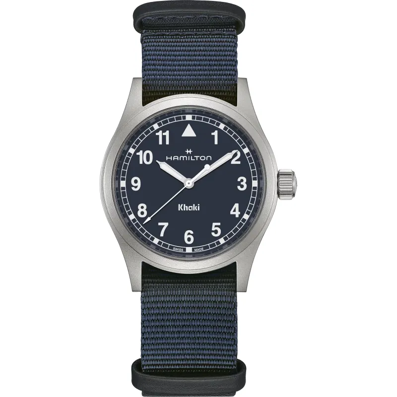 OROLOGIO AL QUARZO CINTURINO NATO BLU UOMO HAMILTON KHAKI OROLOGIO AL QUARZO CINTURINO NATO BLU UOMO HAMILTON KHAKI