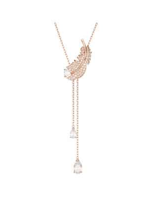 COLLANA PENDENTE Y PIUMA BIANCA NICE SWAROVSKI 5663485 SWAROVSKI