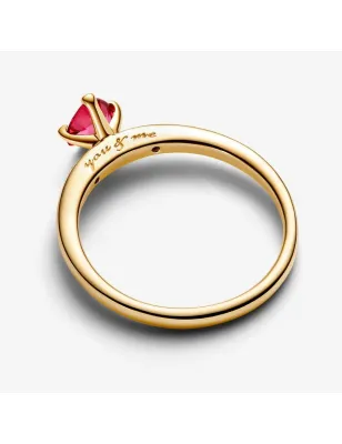 ANELLO SOLITARIO CUORE ROSSO MIS.48 DONNA PANDORA  166574C01-48 Pandora