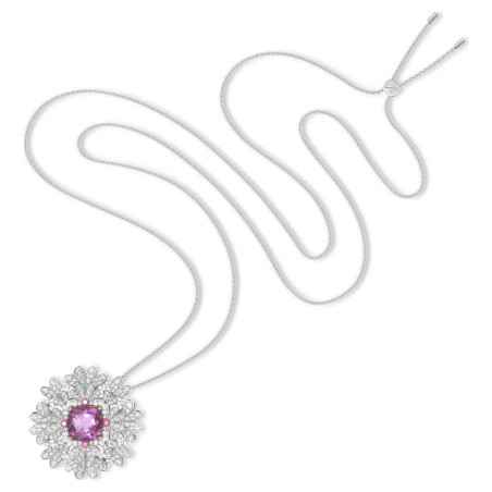 COLLANA PENDENTE E SPILLA FIORE ROSA DONNA SWAROVSKI  5642858 Swarovski