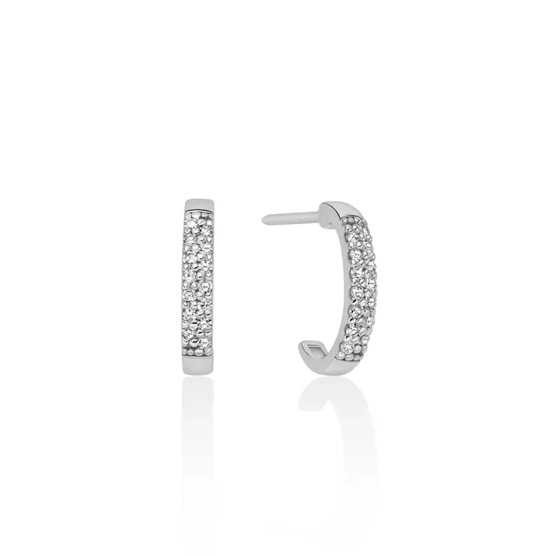ORECCHINI PAVÉ DIAMANTI A SEMICERCHIO ORO BIANCO DONNA MILUNA ORECCHINI PAVÉ DIAMANTI A SEMICERCHIO ORO BIANCO DONNA MILUNA