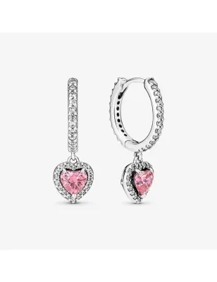 ORECCHINI CERCHI CUORI ROSA DONNA PANDORA  291445C01 Pandora