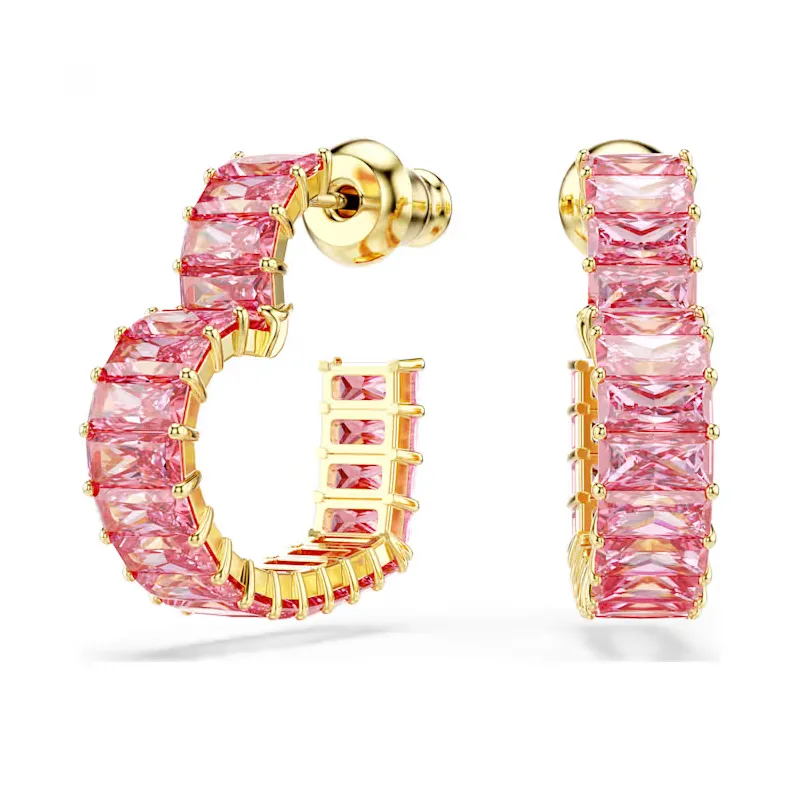 ORECCHINI A CERCHIO MATRIX CUORE ROSA DONNA SWAROVSKI 