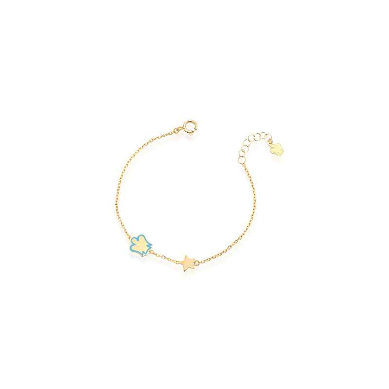 BRACCIALE ORO ANGELO AZZURRO E STELLA Bambini ROBERTO GIANNOTTI 