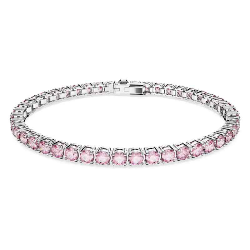 BRACCIALE TENNIS TAGLIO TONDO ROSA DONNA SWAROVSKI BRACCIALE TENNIS TAGLIO TONDO ROSA DONNA SWAROVSKI