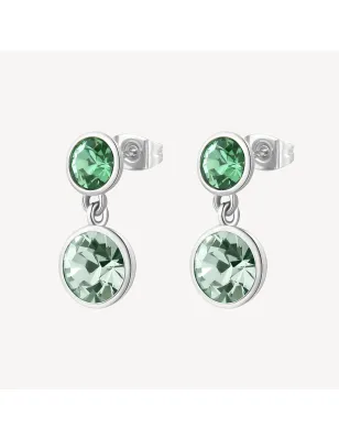 ORECCHINI SYMPHONIA ACCIAIO CRISTALLI CHRYSOLITE DONNA BROSWAY 