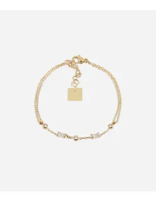 BRACCIALE MULTIFILO ATHIS DORATO CON ZIRCONI DONNA ZAG 