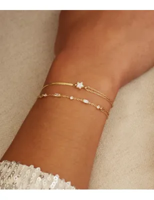BRACCIALE MULTIFILO ATHIS DORATO CON ZIRCONI DONNA ZAG 