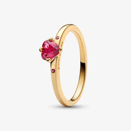 ANELLO SOLITARIO CUORE ROSSO M54 DONNA PANDORA  166574C01-54 Pandora