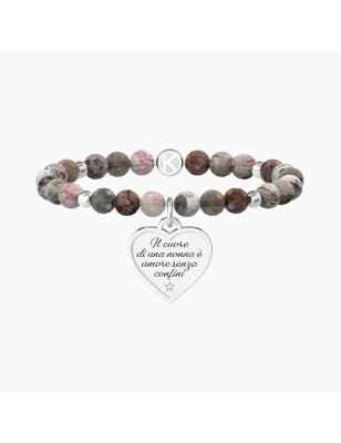 BRACCIALE ELASTICO CON AGATA MULTICOLOR E CUORE DONNA KIDULT - category_name - XDMG De Marchi Gianotti