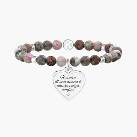 BRACCIALE ELASTICO CON AGATA MULTICOLOR E CUORE DONNA KIDULT - category_name - XDMG De Marchi Gianotti