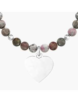 BRACCIALE ELASTICO CON AGATA MULTICOLOR E CUORE DONNA KIDULT  - category_name - XDMG De Marchi Gianotti