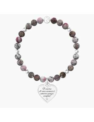 BRACCIALE ELASTICO CON AGATA MULTICOLOR E CUORE DONNA KIDULT  - category_name - XDMG De Marchi Gianotti