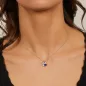 COLLANA QUADRICUORE ZIRCONI BIANCHI E BLU DONNA AMEN 